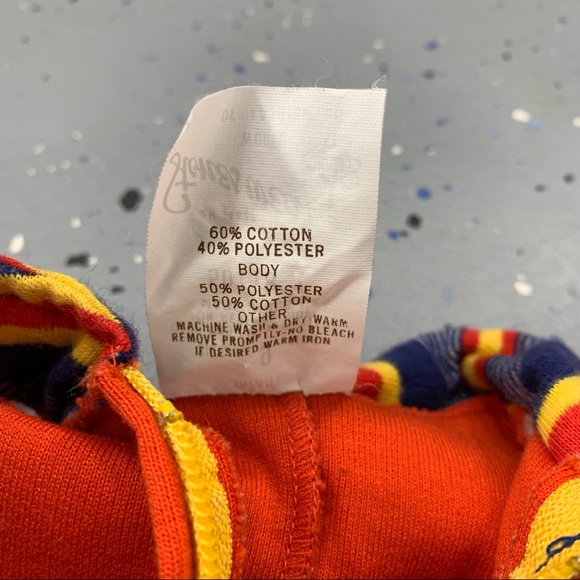 Vintage 60s Red Blue Yellow Stripe Zip Up Boiler Suit Coveralls Jumpsuit 6-9 MOS - Picture 9 of 10